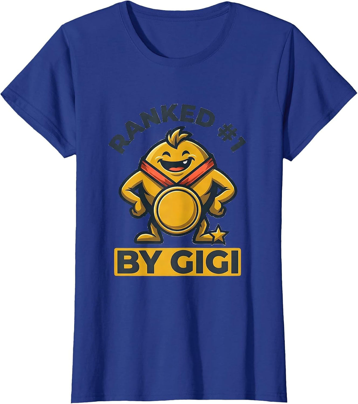 Women's Ranked #1 By Gigi Funny Grandma's Favorite Grandchild Family T-Shirt - Royal Blue