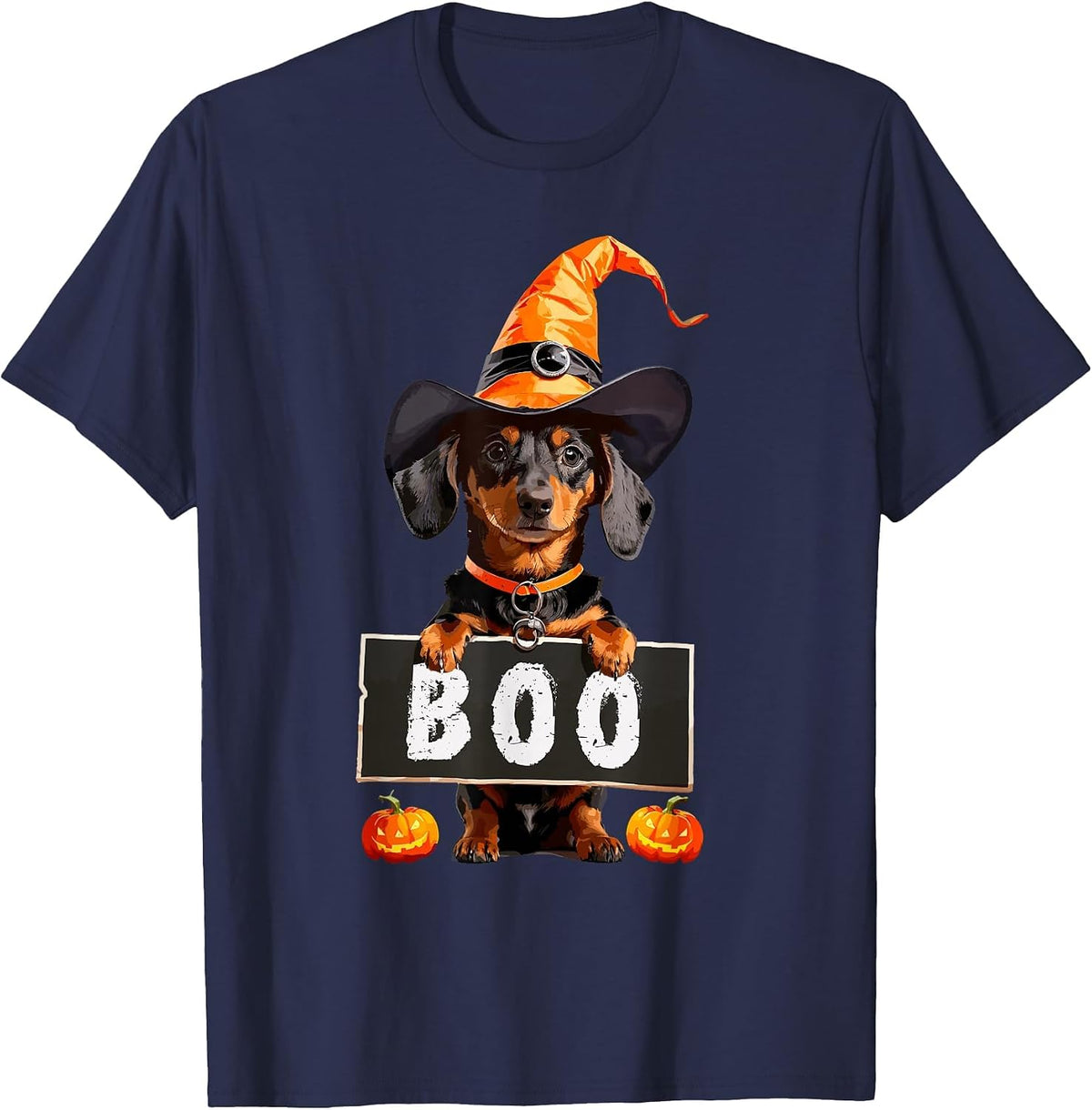 Dachshund Halloween T-Shirt - Navy Blue