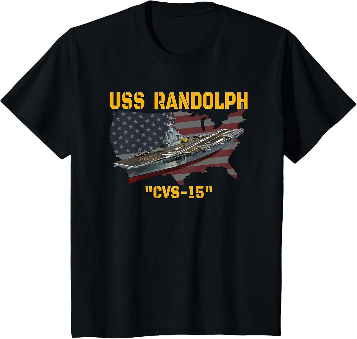Aircraft Carrier USS Randolph CVS-15 Veteran Day Fathers Day T-Shirt - Black