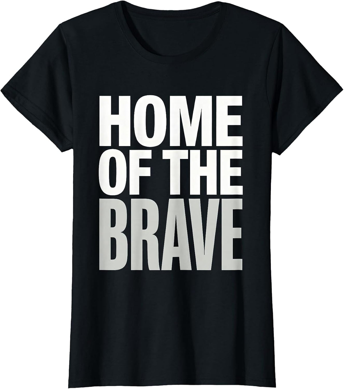 Home of the Brave Memorial Day Patriotic Design T-Shirt - Black