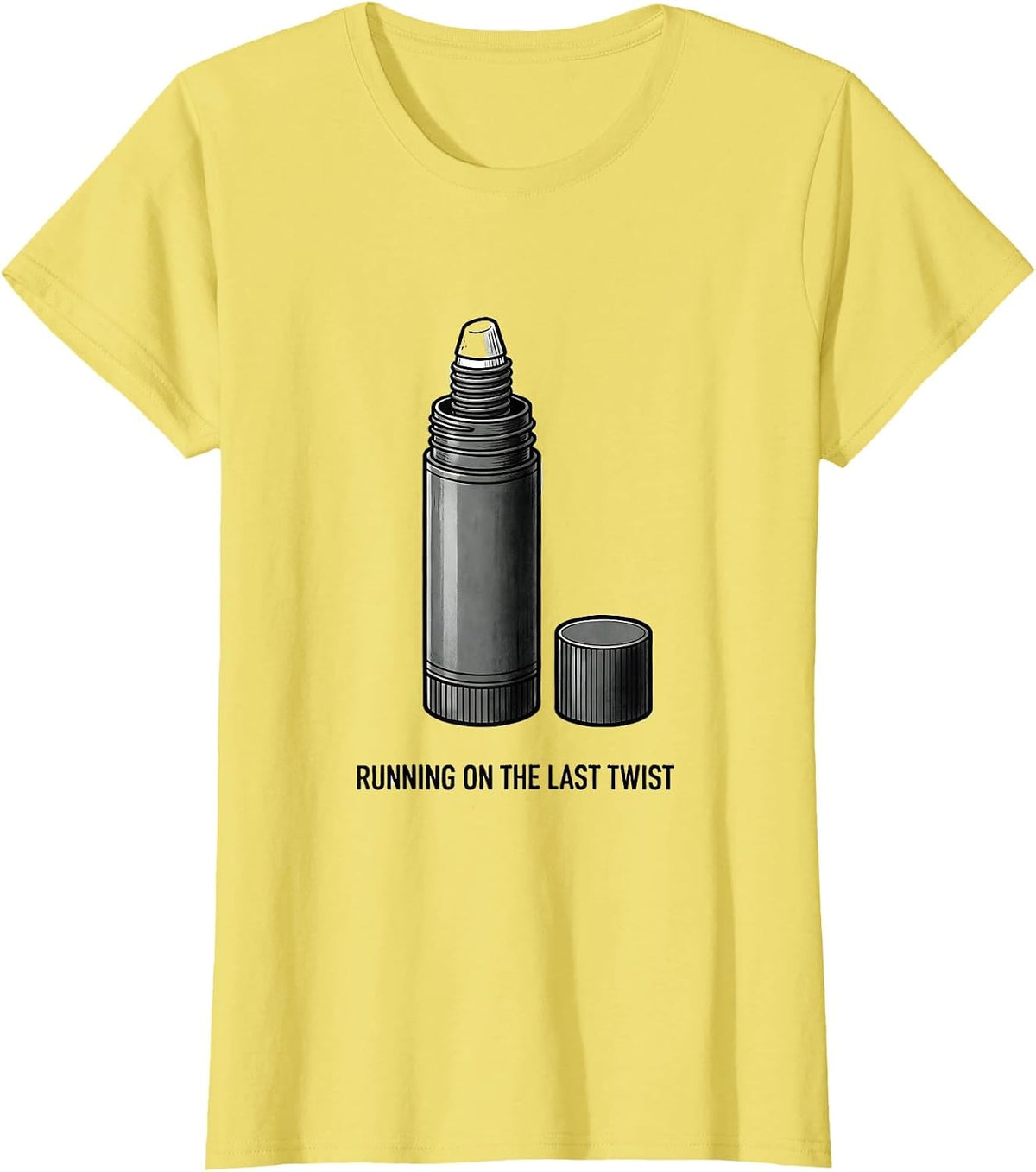 Running On The Last Twist Funny Teacher Sarcastic Humor T-Shirt - Lemon Yellow