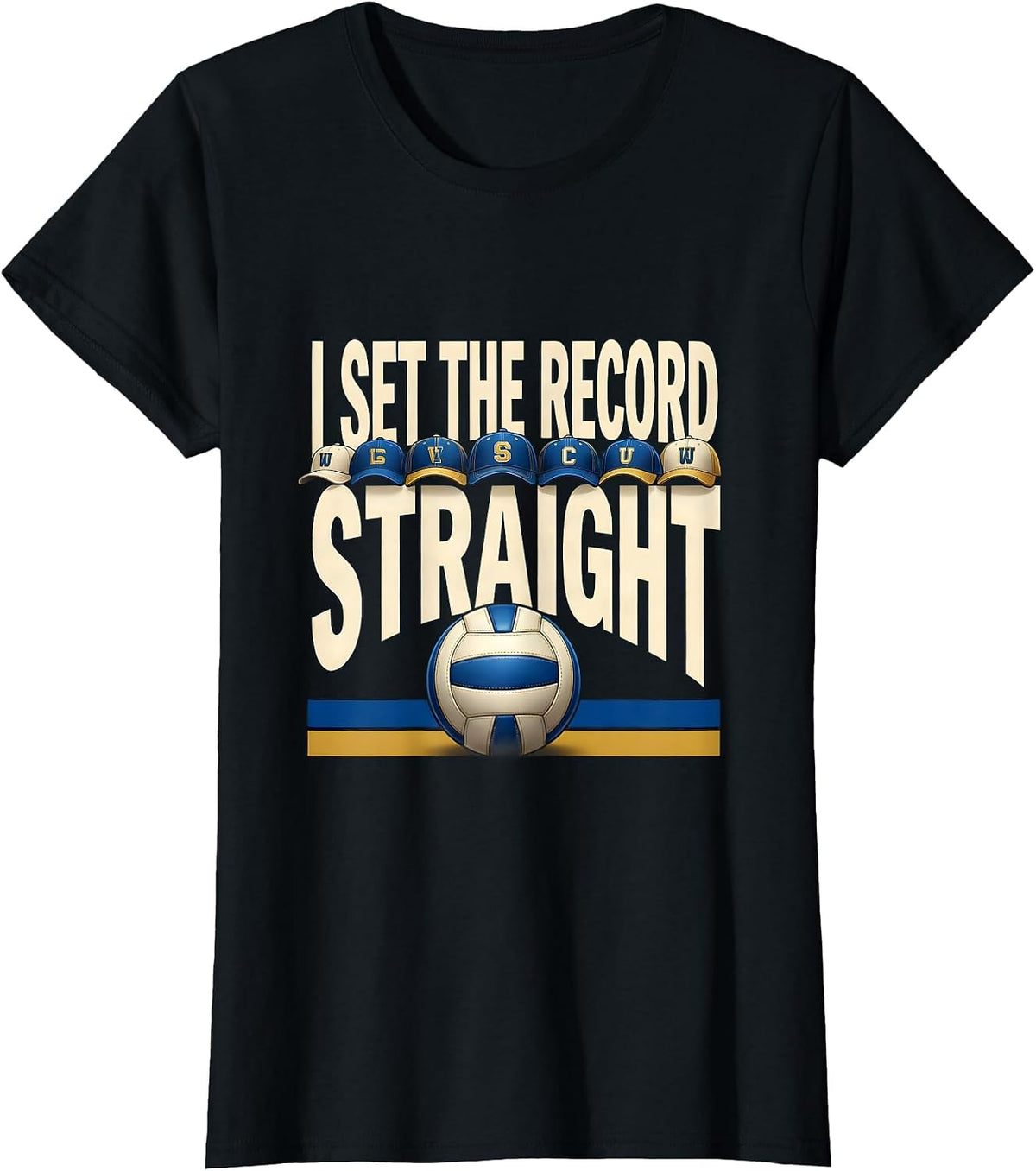 I Set The Record Straight Funny Volleyball Player Teen Girls T-Shirt - Black