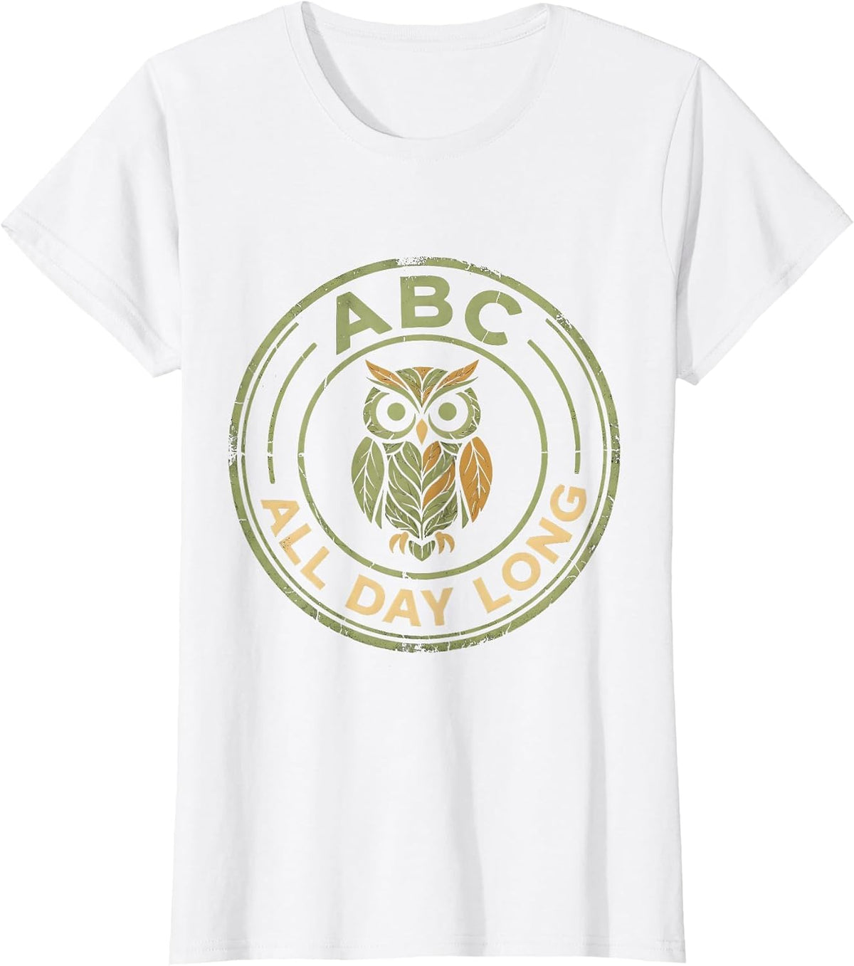 ABCs All Day Long Daycare Teacher Design T-Shirt - White
