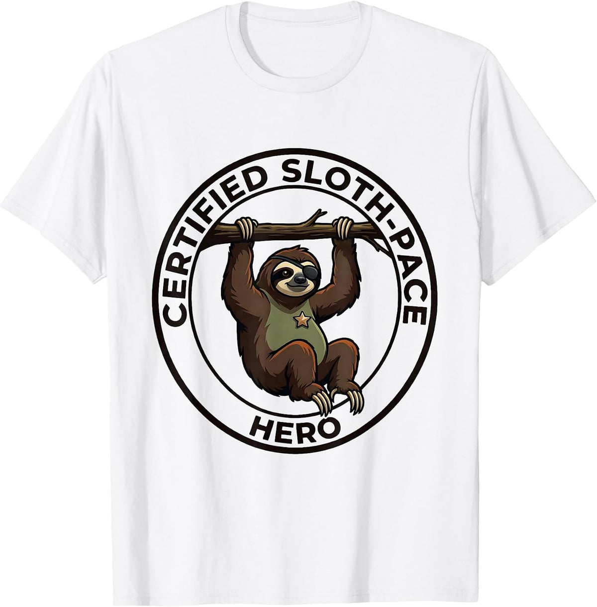Men's Certified Sloth-Pace Hero Funny Sloth Lover Lazy Humor Gift T-Shirt - White