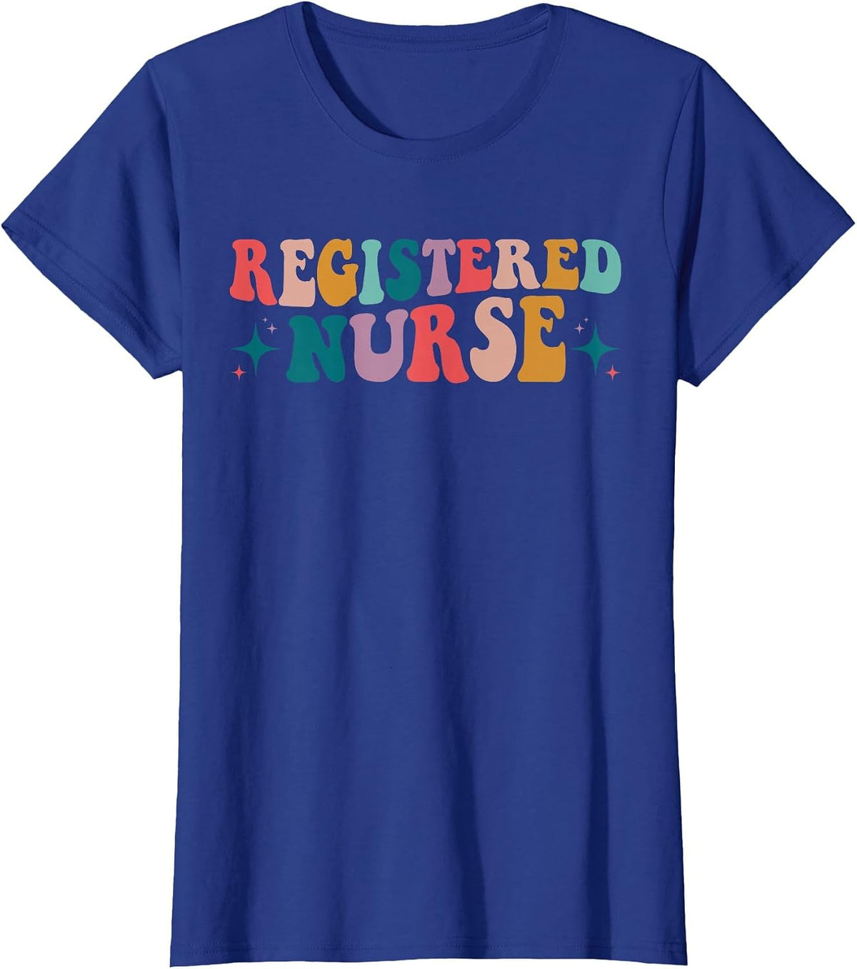 RN Nurse Retro Groovy Registered Nurse Nursing School Women T-Shirt - Royal Blue