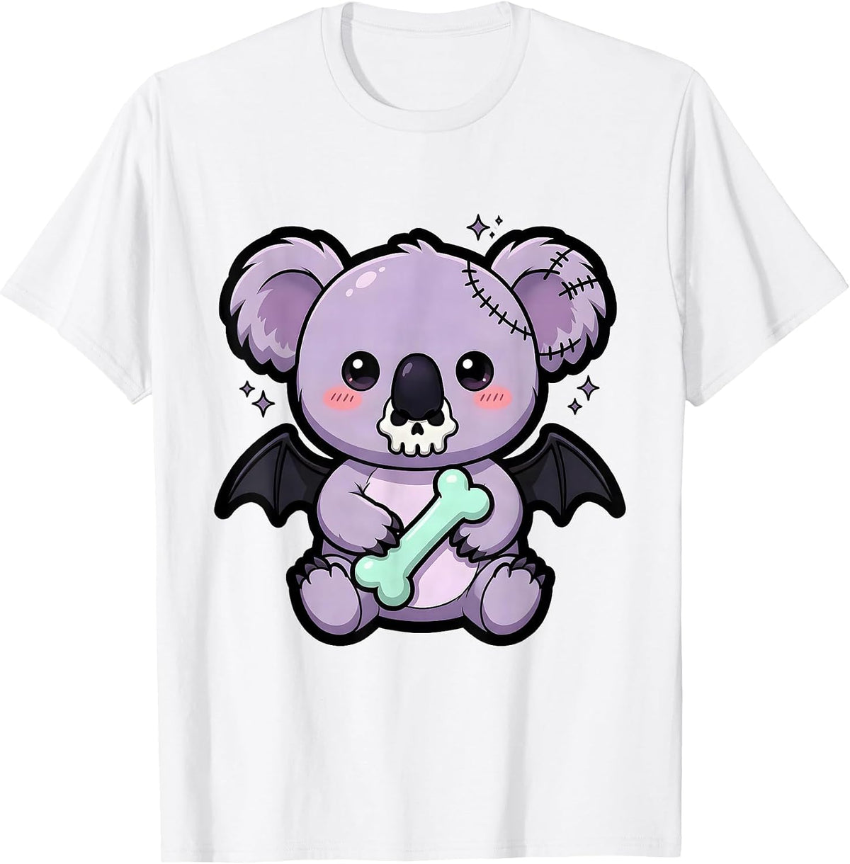 Men's Chibi Koala Pastel Goth Kawaii Creepy-Cute T-Shirt - White