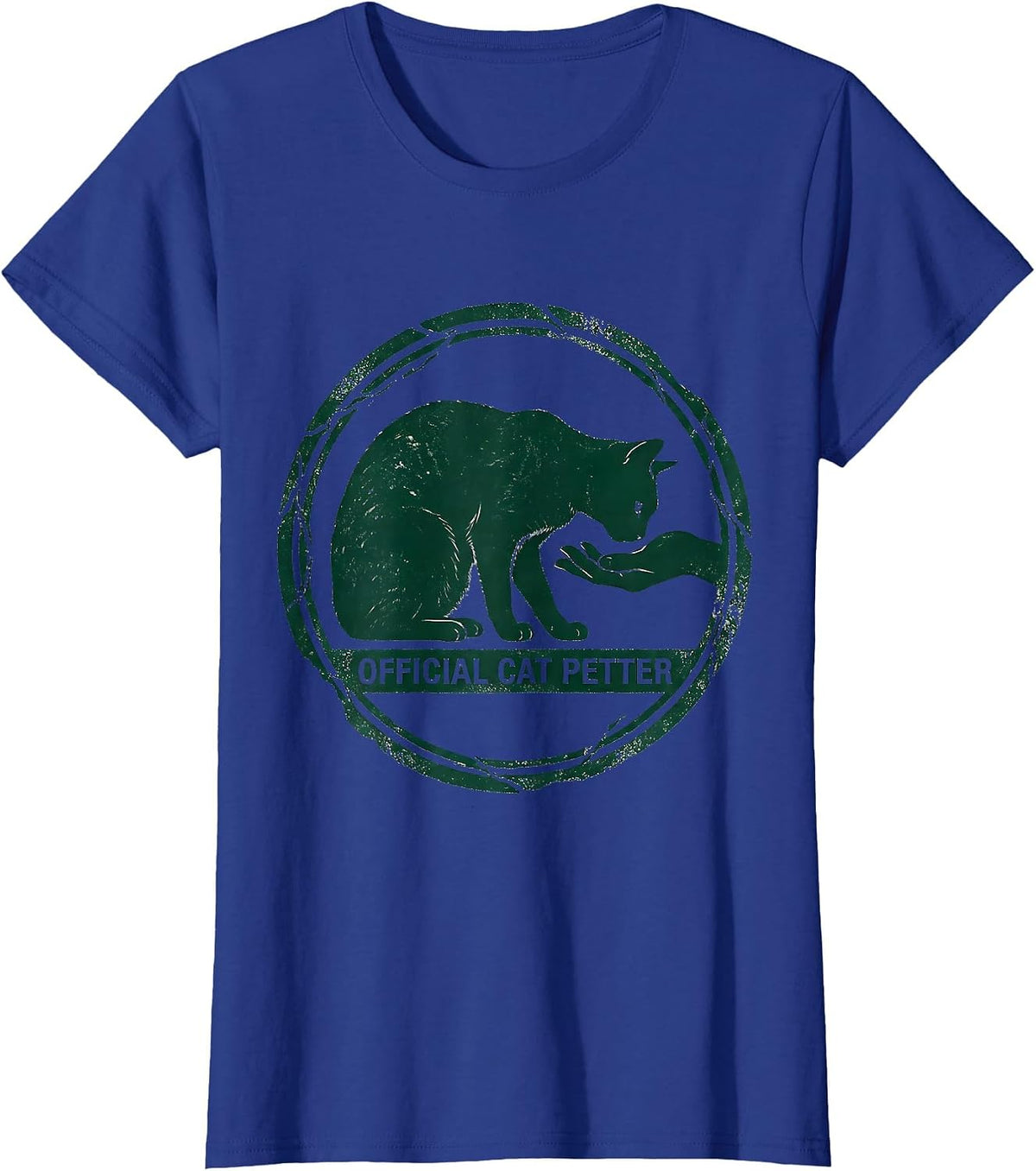 Women's Official Cat Petter Rubber Stamp Funny Cat Lover Gift T-Shirt - Royal Blue