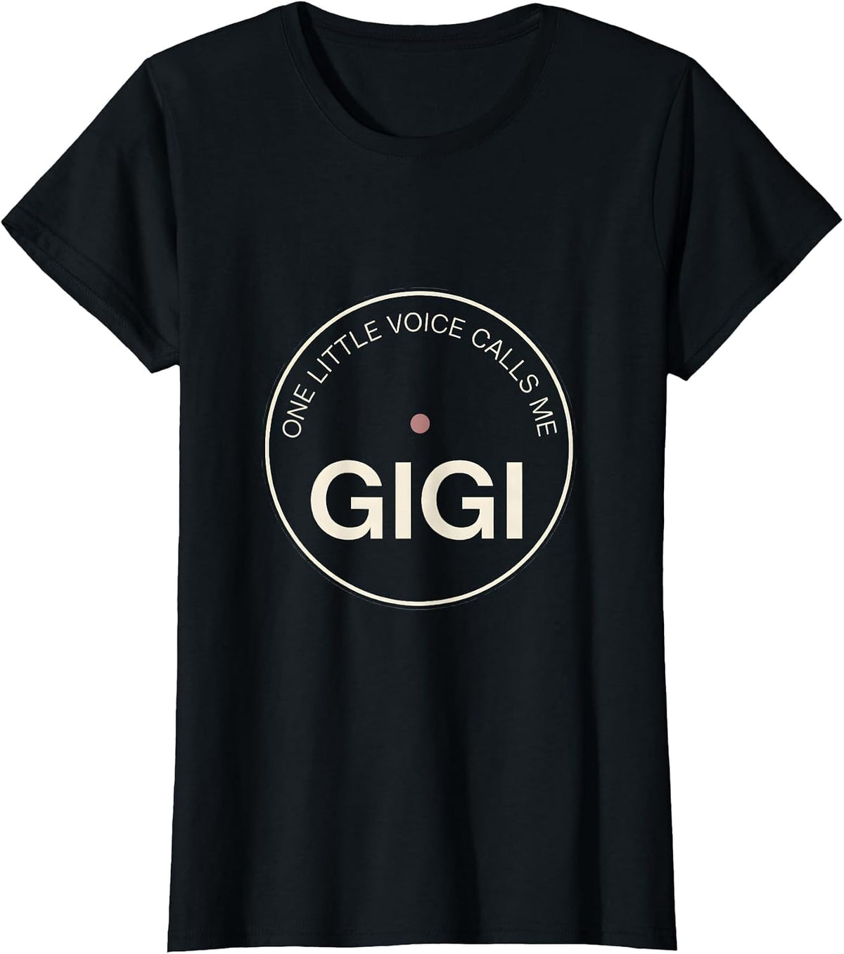 One Little Voice Calls Me Gigi Minimalist Grandma Gift T-Shirt - Black