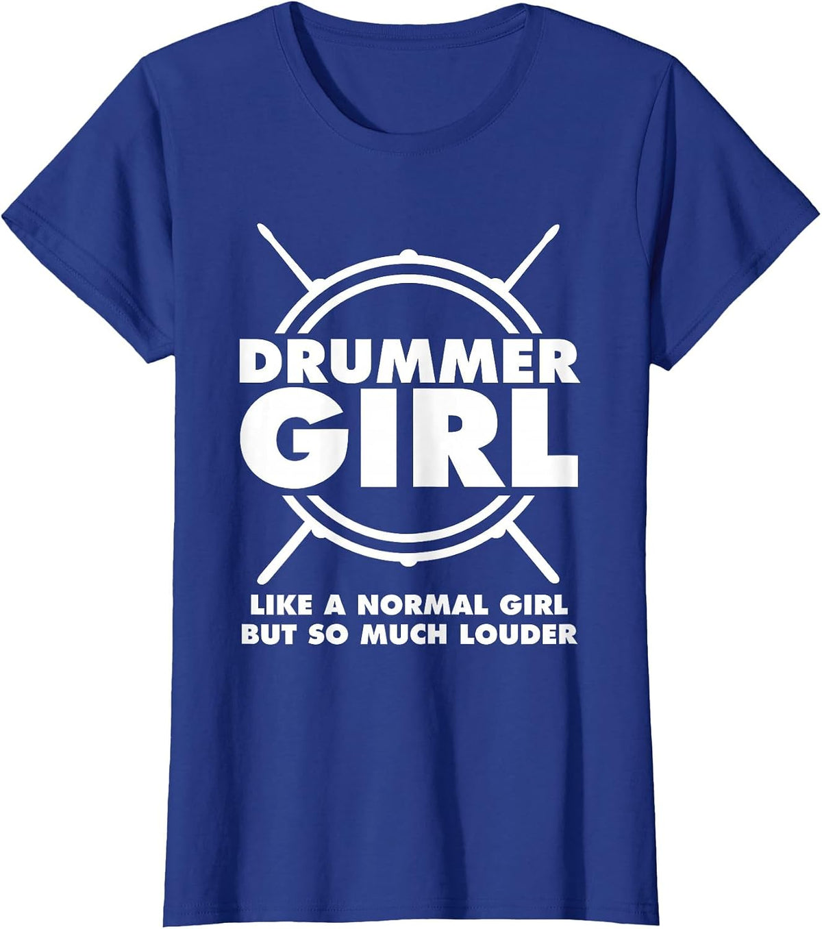 Funny Drummer Art for Girls Women Drumming Drum Set Drummer T-Shirt - Royal Blue