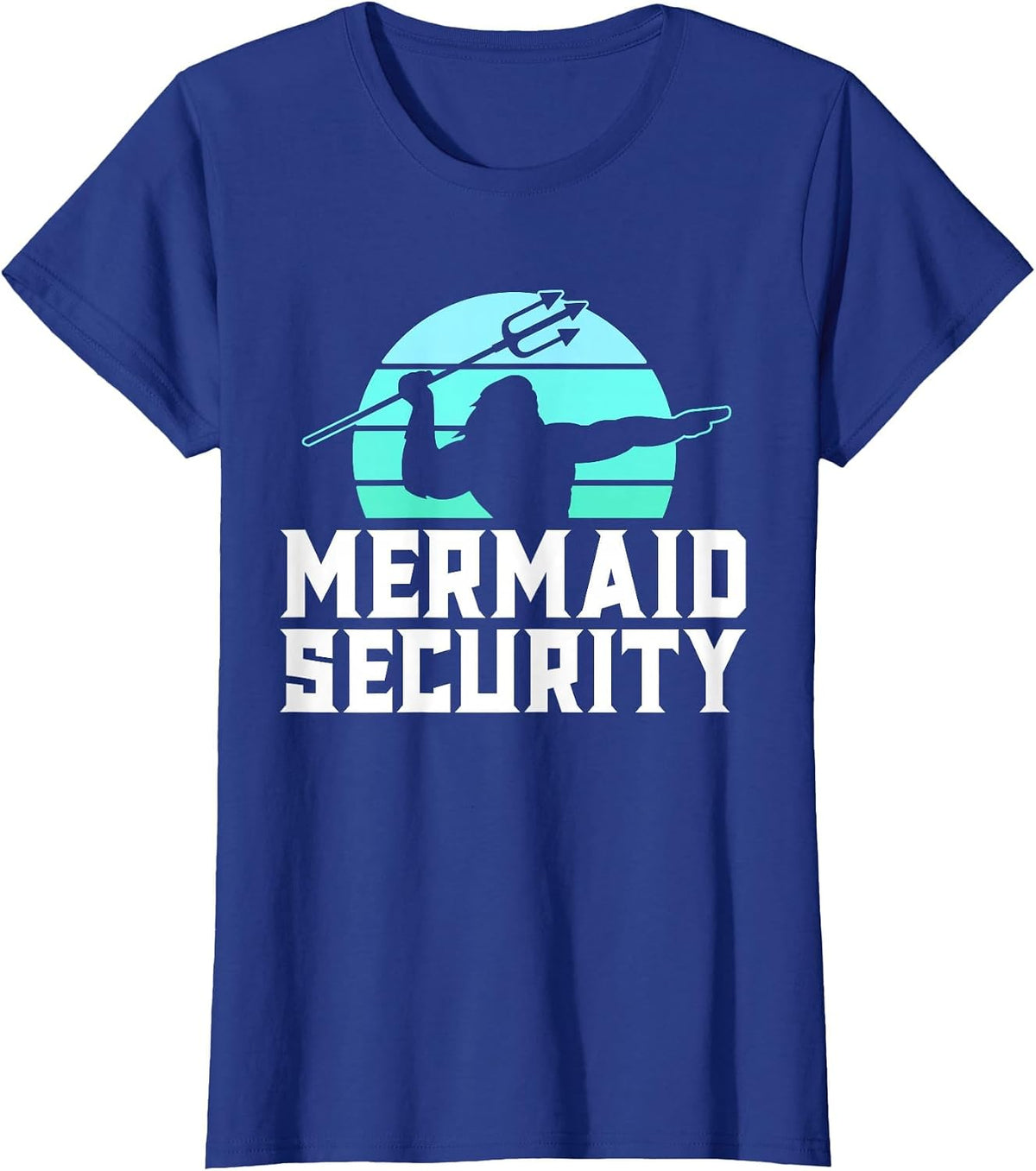 Mermaid Security Shirt Men's Boys Swimmer Dad Merdad Trident T-Shirt - Royal Blue