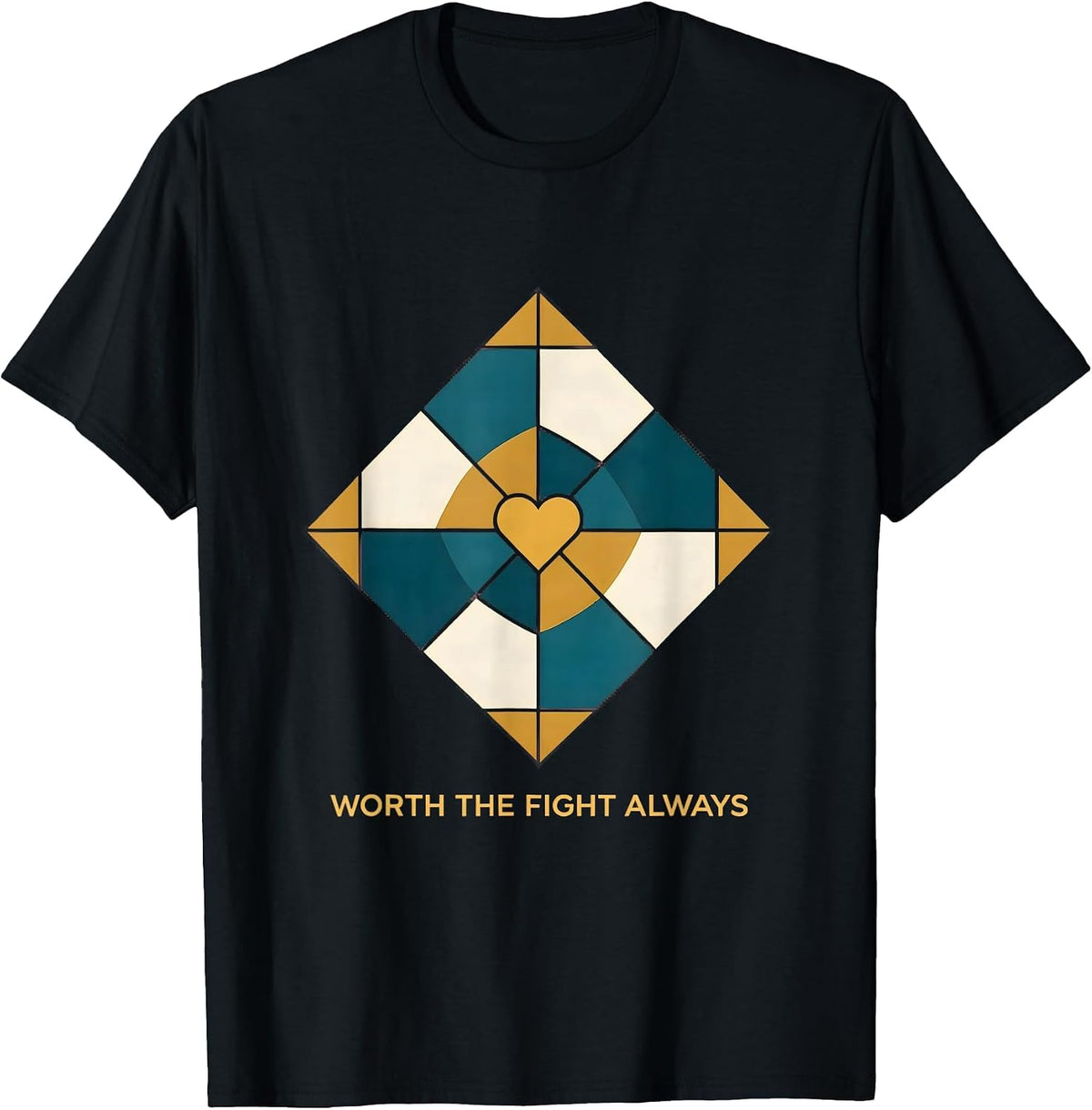 Men's Worth the Fight Always Suicide Prevention Design T-Shirt - Black