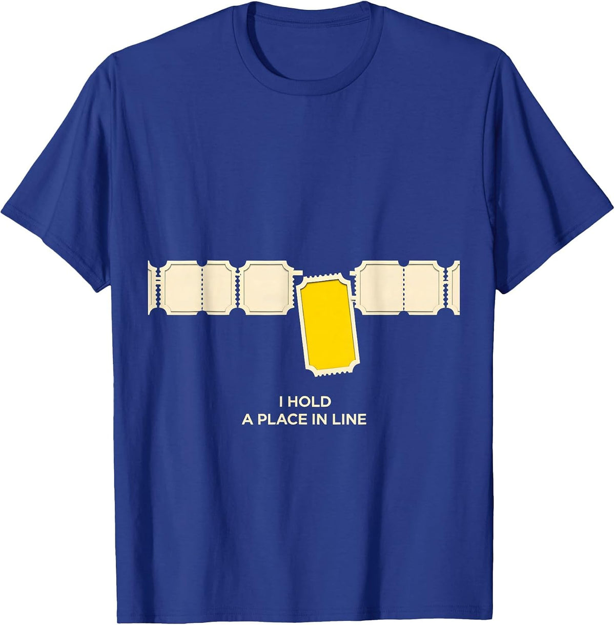Men's I Hold A Place In Line Stencil Sped Teacher Halloween T-Shirt - Royal Blue