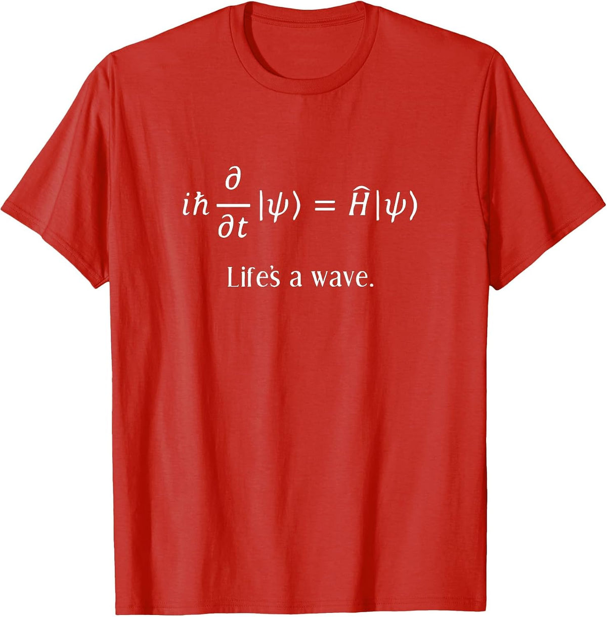 Quantum Physics Wave Equation Surfer Life Philosophy Tee T-Shirt - Red