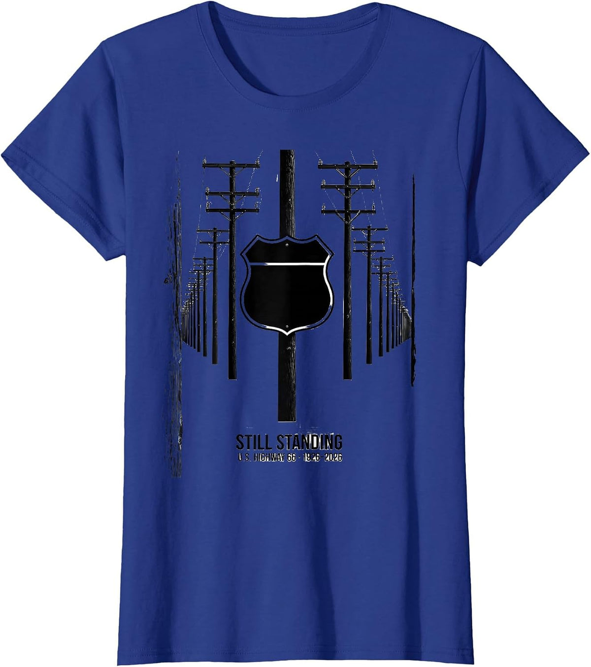 Women's Still Standing, U.S. Highway 66, 1926–2026 Vintage T-Shirt - Royal Blue