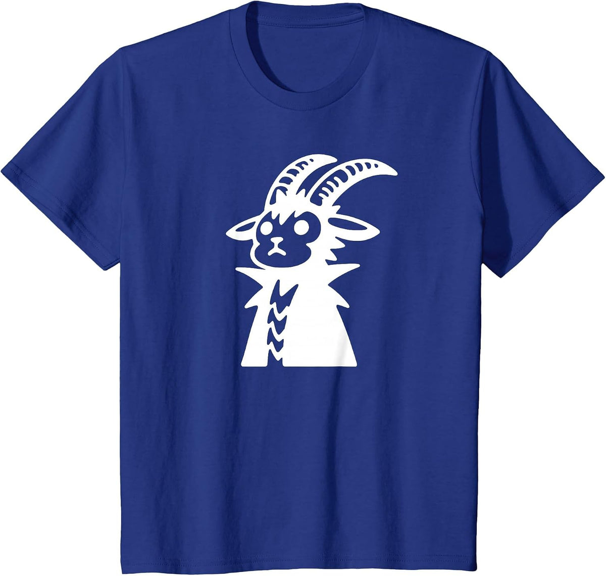 Punk Mountain Goat Cute Funny Silhouette Doodle T-Shirt - Royal Blue