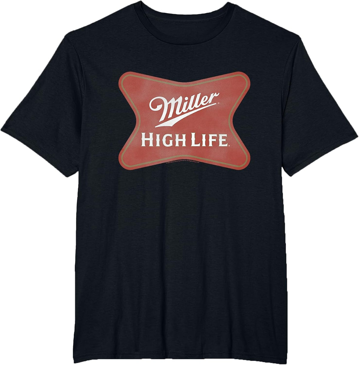 Miller High Life Faded Vintage Classic Logo T-Shirt - Black