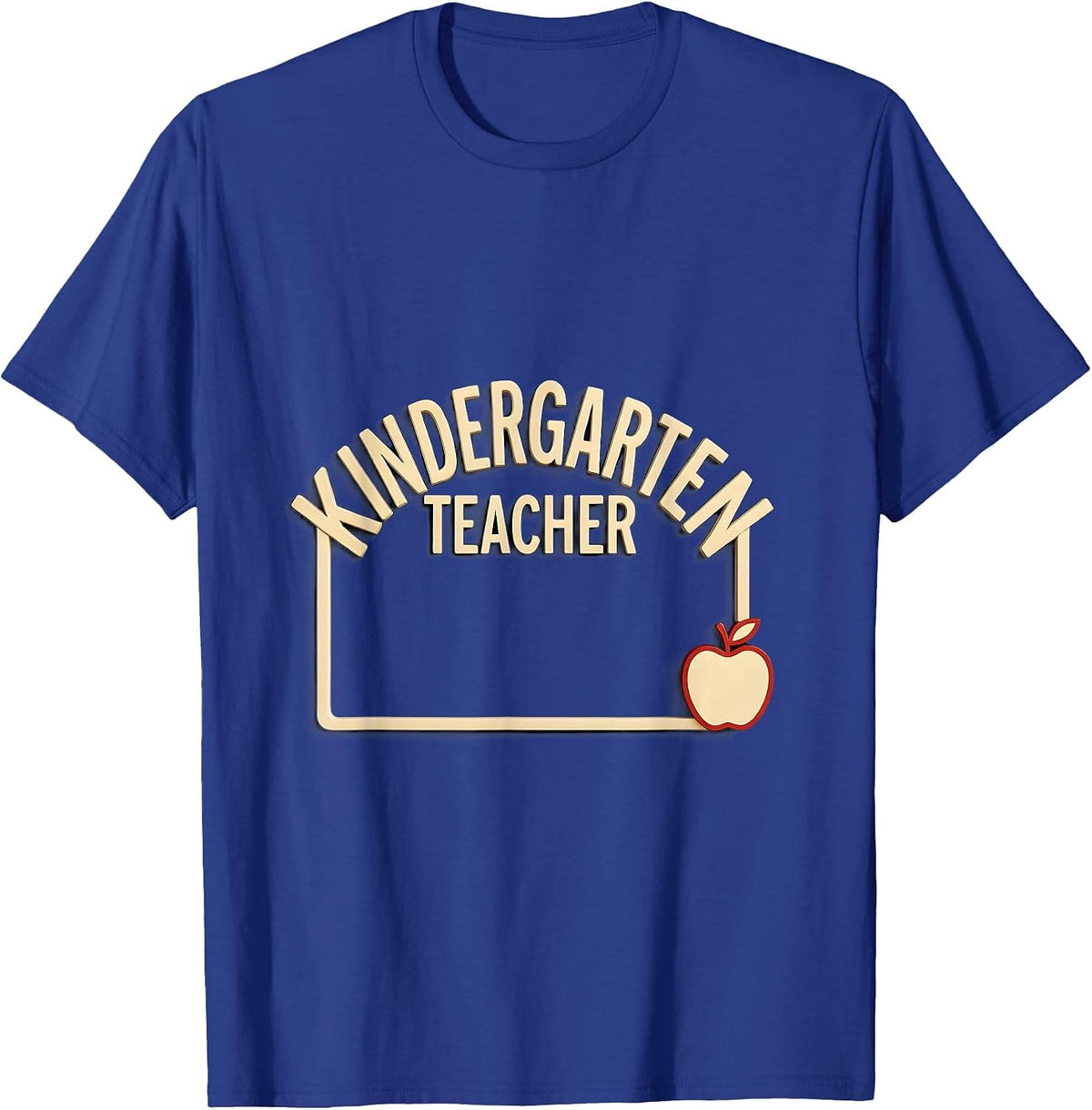 Men's Kindergarten Teacher Cute Pencil Apple Back To School T-Shirt - Royal Blue
