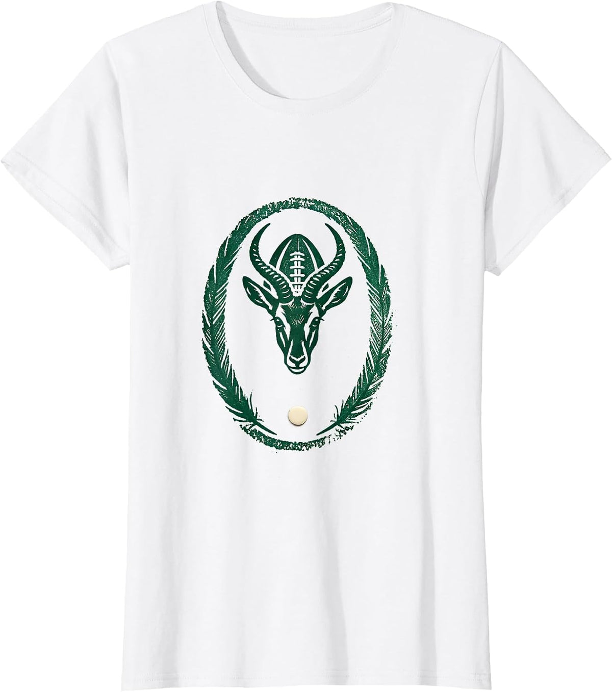 Springbok Rugby Stamp South African National Pride T-Shirt - White