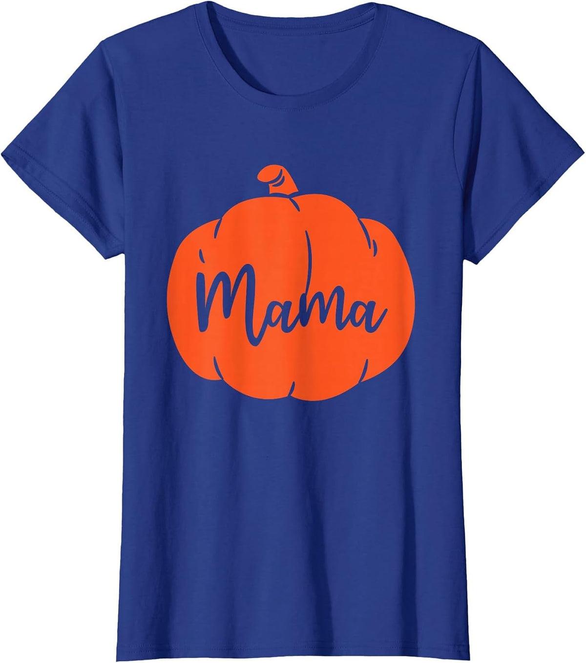 Pumpkin Mama Mother Matching Family Halloween T-Shirt - Royal Blue