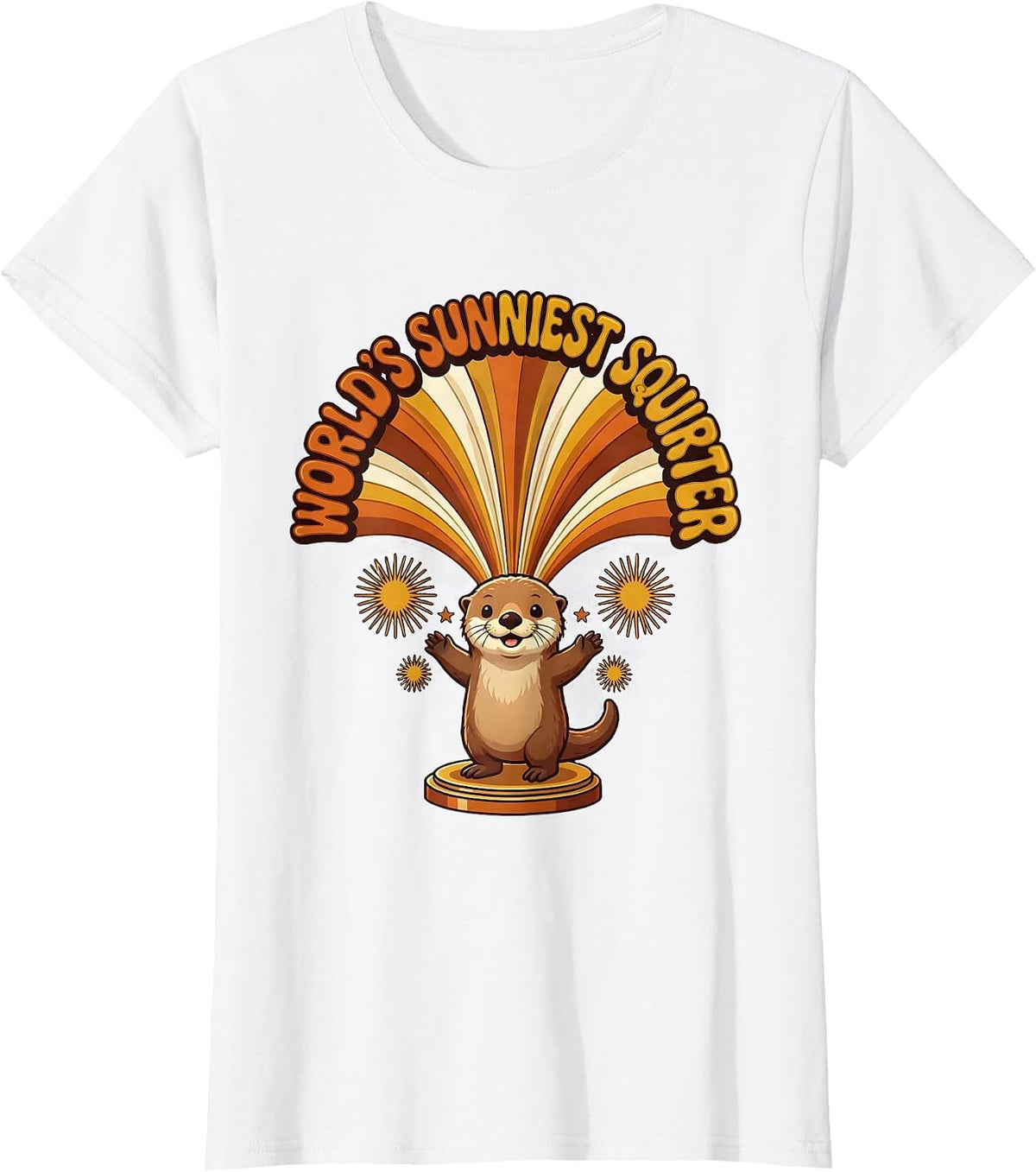Women's World's Sunniest Squirter Retro 70s Funny Daddy's Lil T-Shirt - White