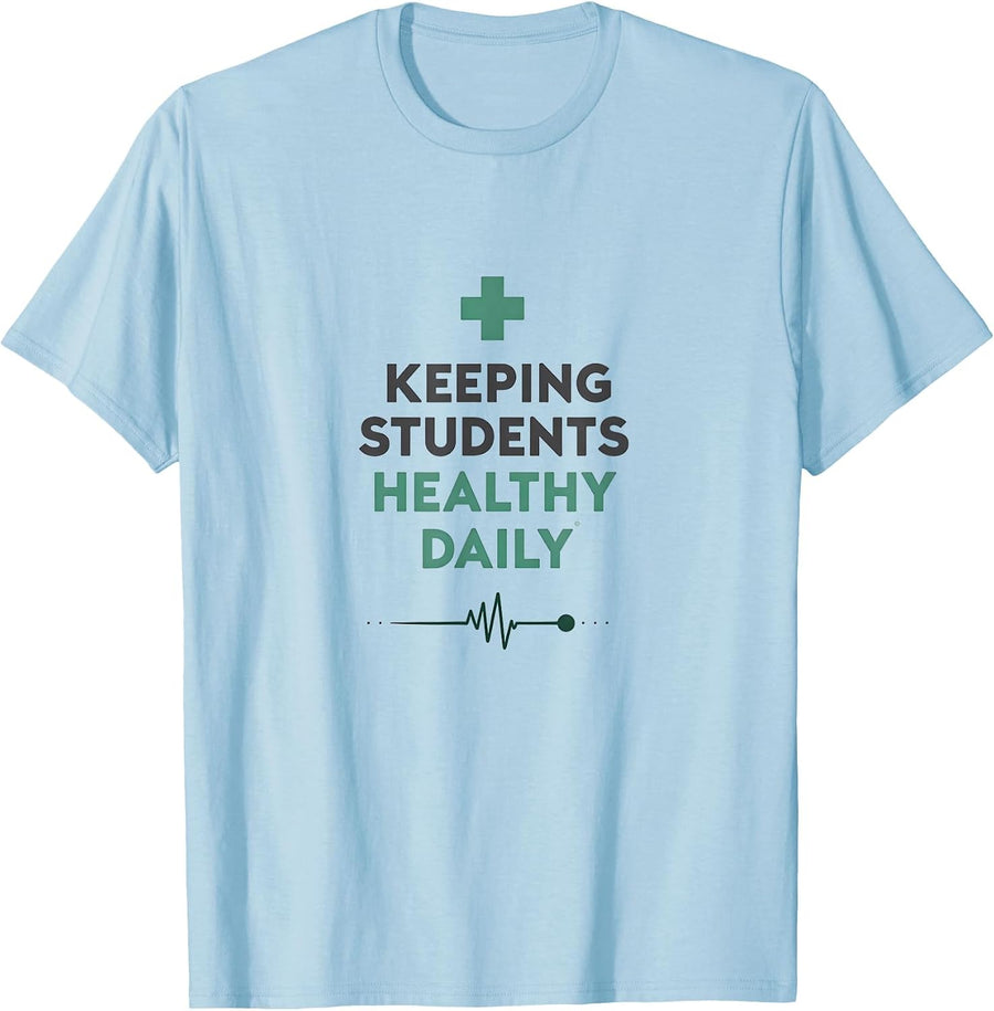 School Nurse Keeping Students Healthy Daily T-Shirt - Baby Blue