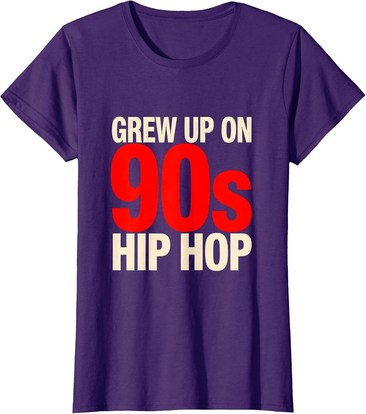 Women's Grew Up On 90s Hip Hop Nostalgic Retro Rap Era T-Shirt - Purple