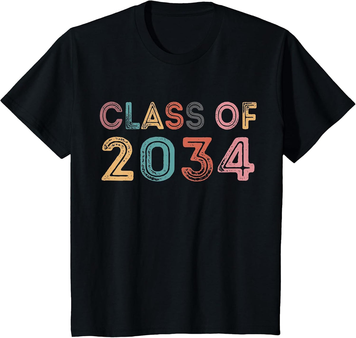 Class of 2034 Grow with Me First Day of School Graduation T-Shirt - Black