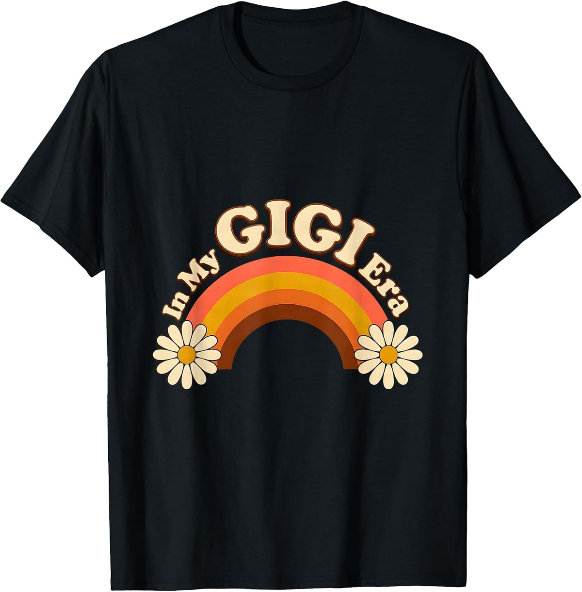 Men's In My Gigi Era Retro Groovy Mothers Day Gigi Grandma T-Shirt - Black
