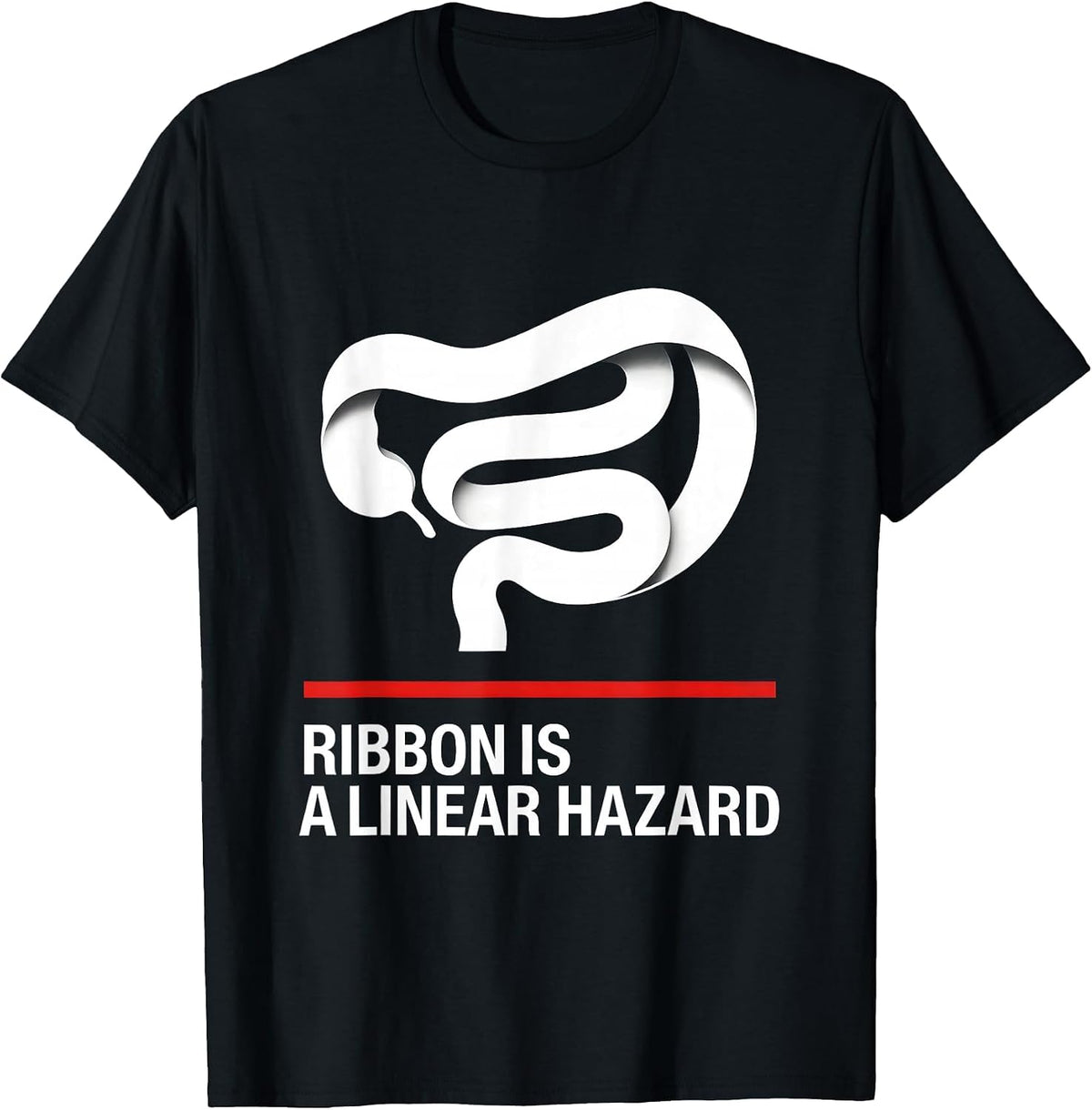 Men's Ribbon Is A Linear Hazard Funny Vet Tech Christmas T-Shirt - Black