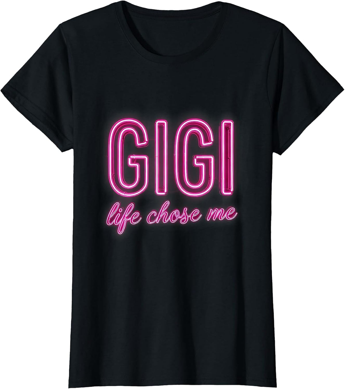 Gigi Life Chose Me Grandma Pride Design T-Shirt - Black