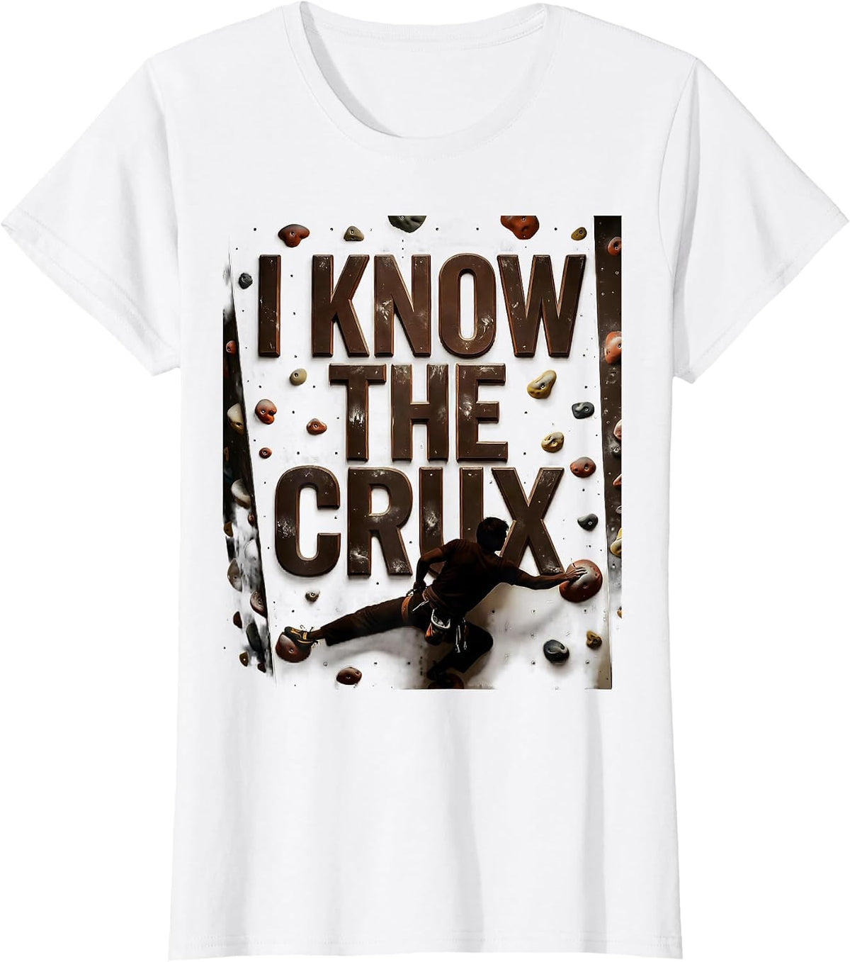 Women's I Know The Crux Vintage Rock Climbing Bouldering Humor T-Shirt - White
