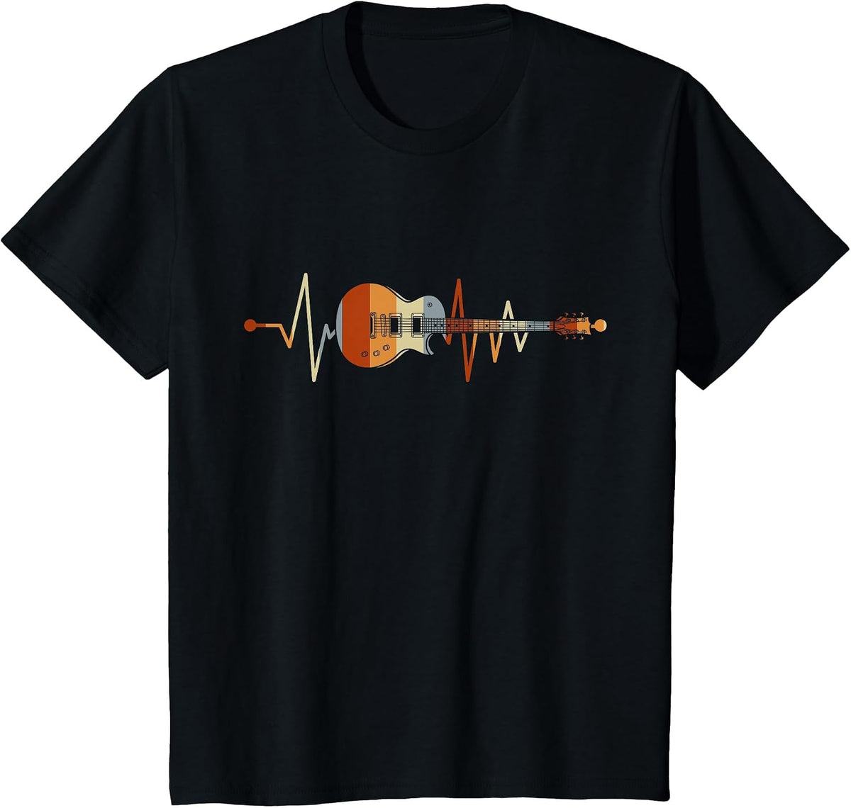 Heartbeat Guitar T-Shirt - Black