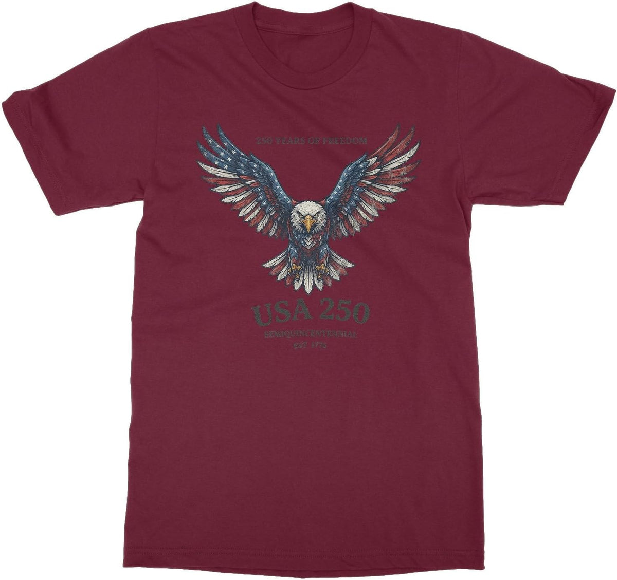 American Eagle 250 Years of Freedom USA 250 Unisex T-Shirt - Maroon