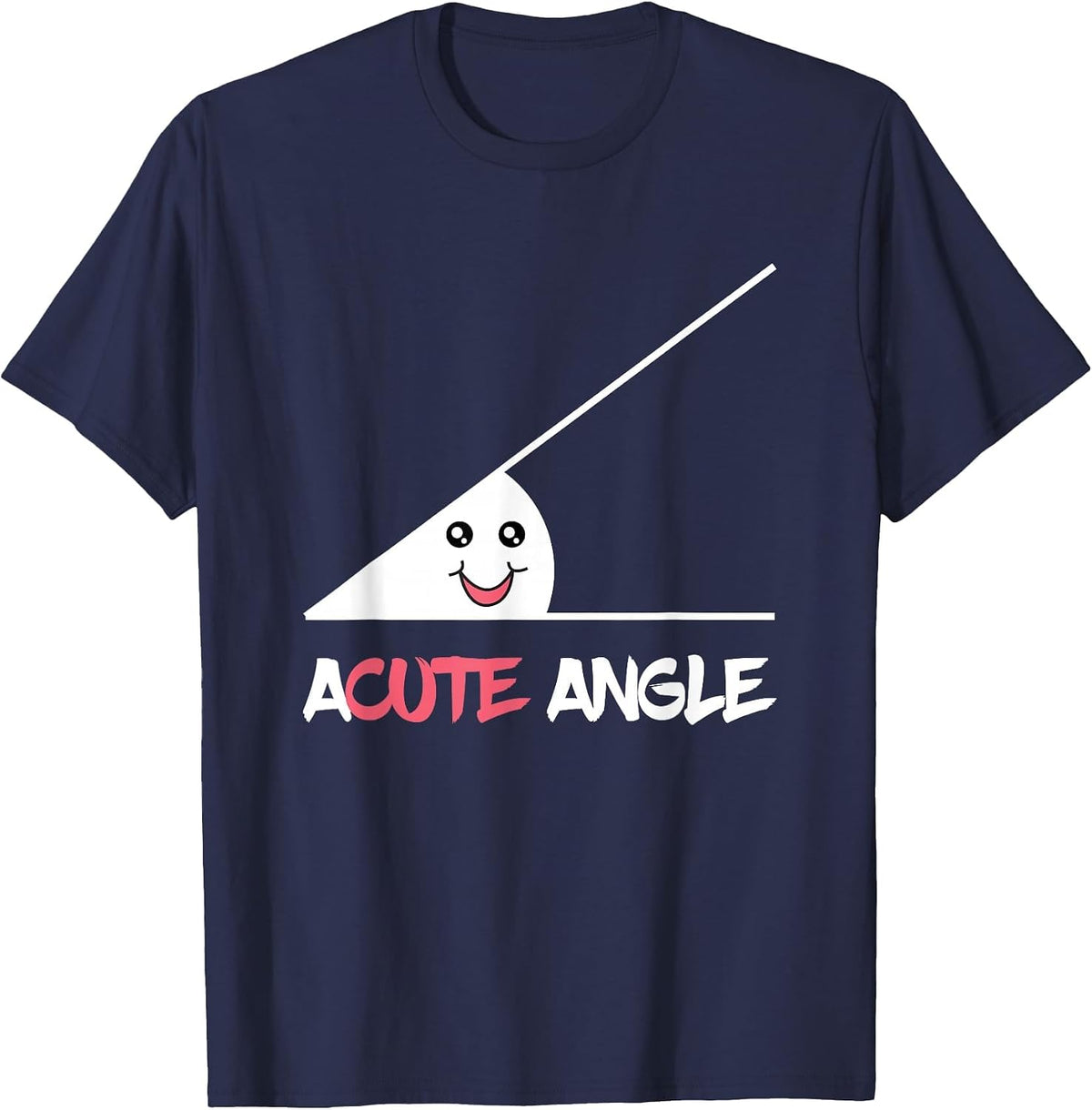 Funny Acute Angle Triangle Geometry Geometric Science Math T-Shirt - Navy Blue