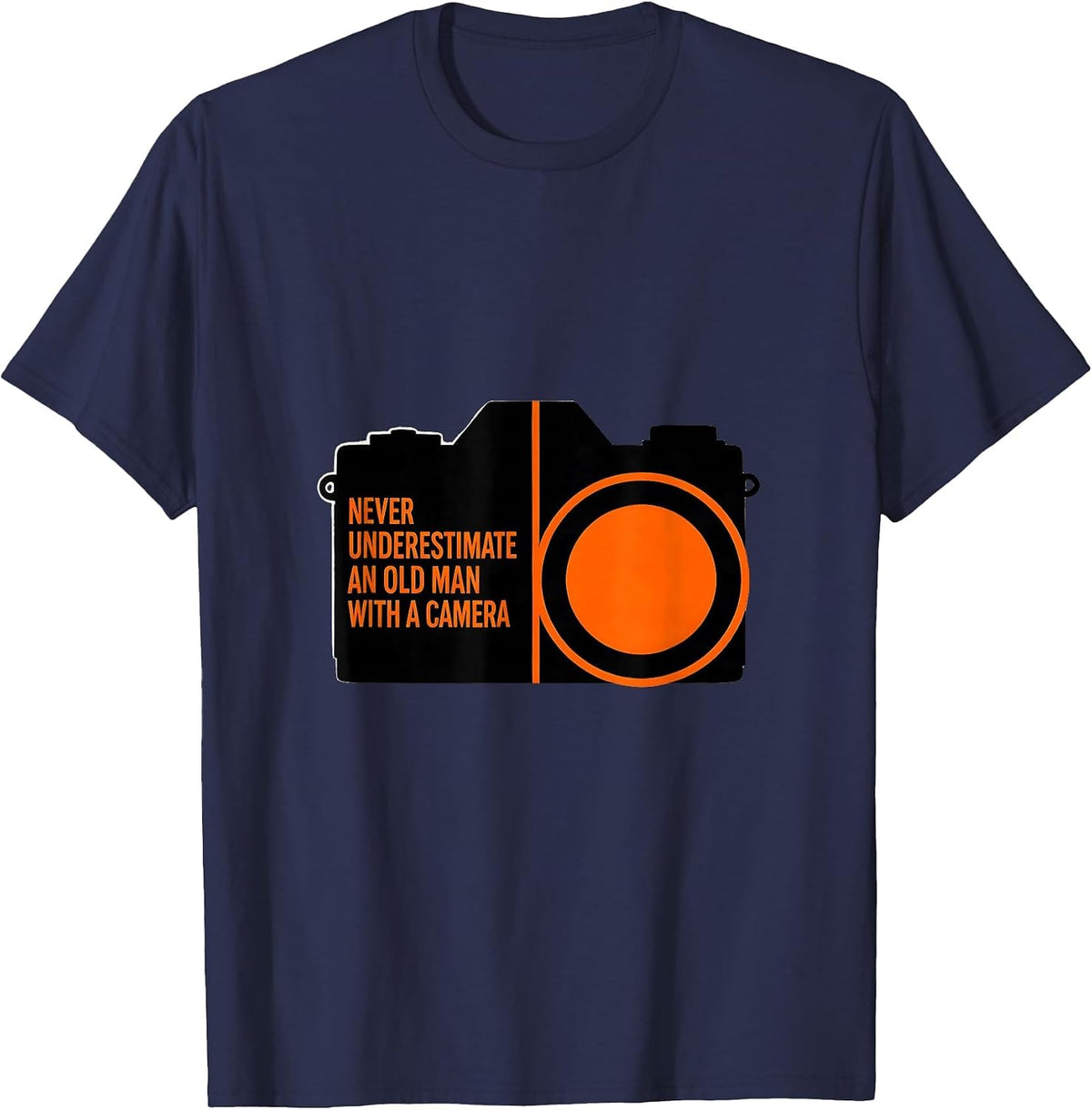 Men's Never Underestimate An Old Man With A Camera Photography T-Shirt - Navy Blue