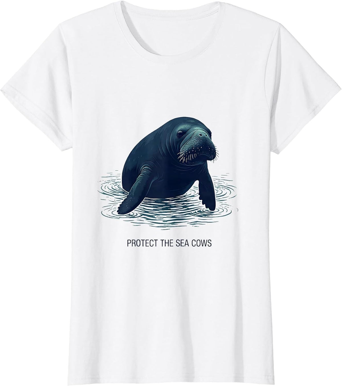 Women's Protect The Sea Cows Manatee Lover Crystal River Florida T-Shirt - White