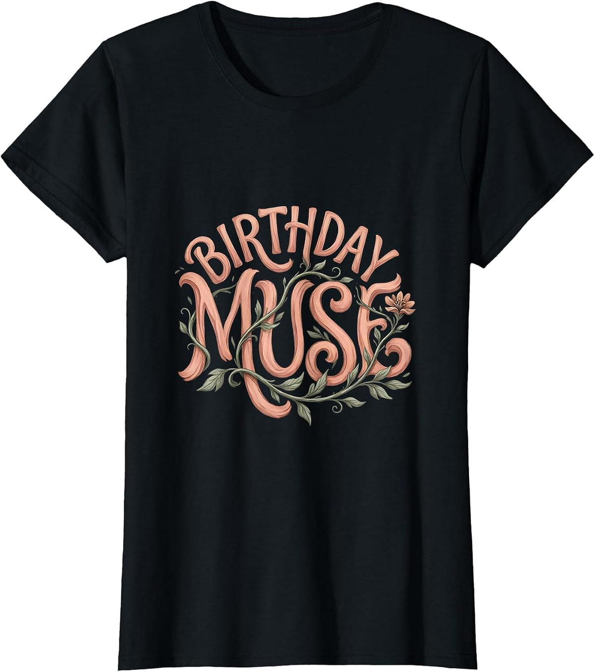 Birthday Muse Boho Typography Birthday Shirt Gift T-Shirt - Black