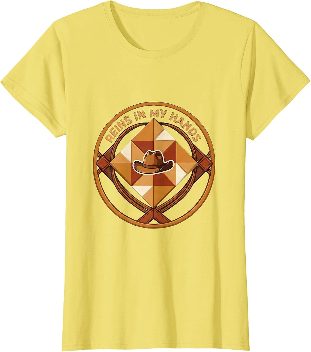 Reins In My Hands Cowgirl Western Design T-Shirt - Lemon Yellow