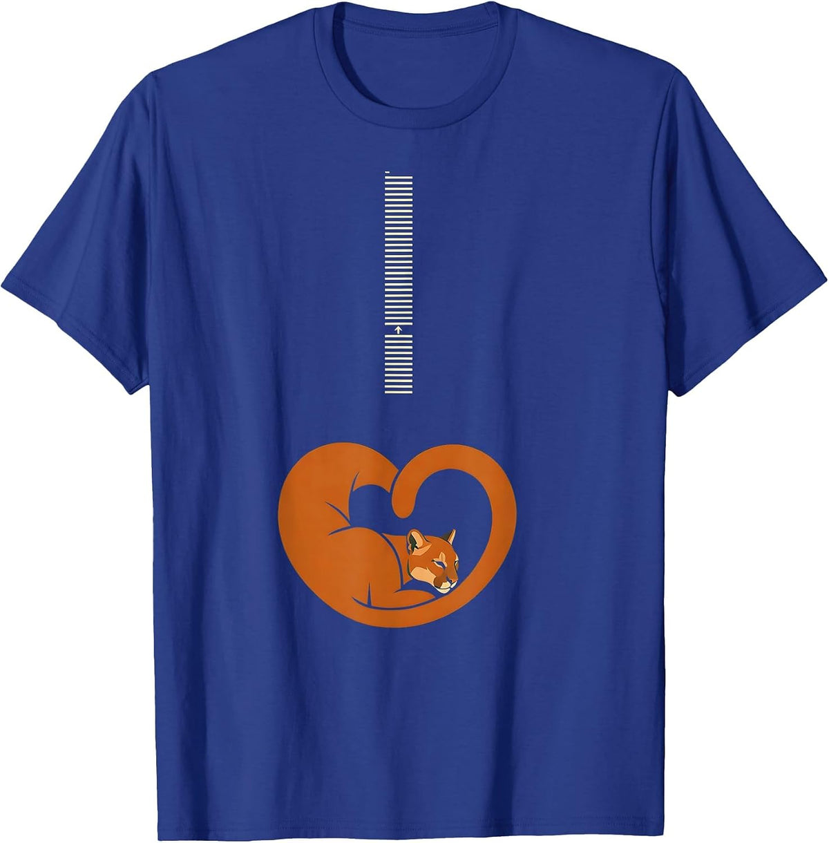 Men's Cougar Girlfriend Mountain Lion Heart Shape Funny Boyfriend T-Shirt - Royal Blue