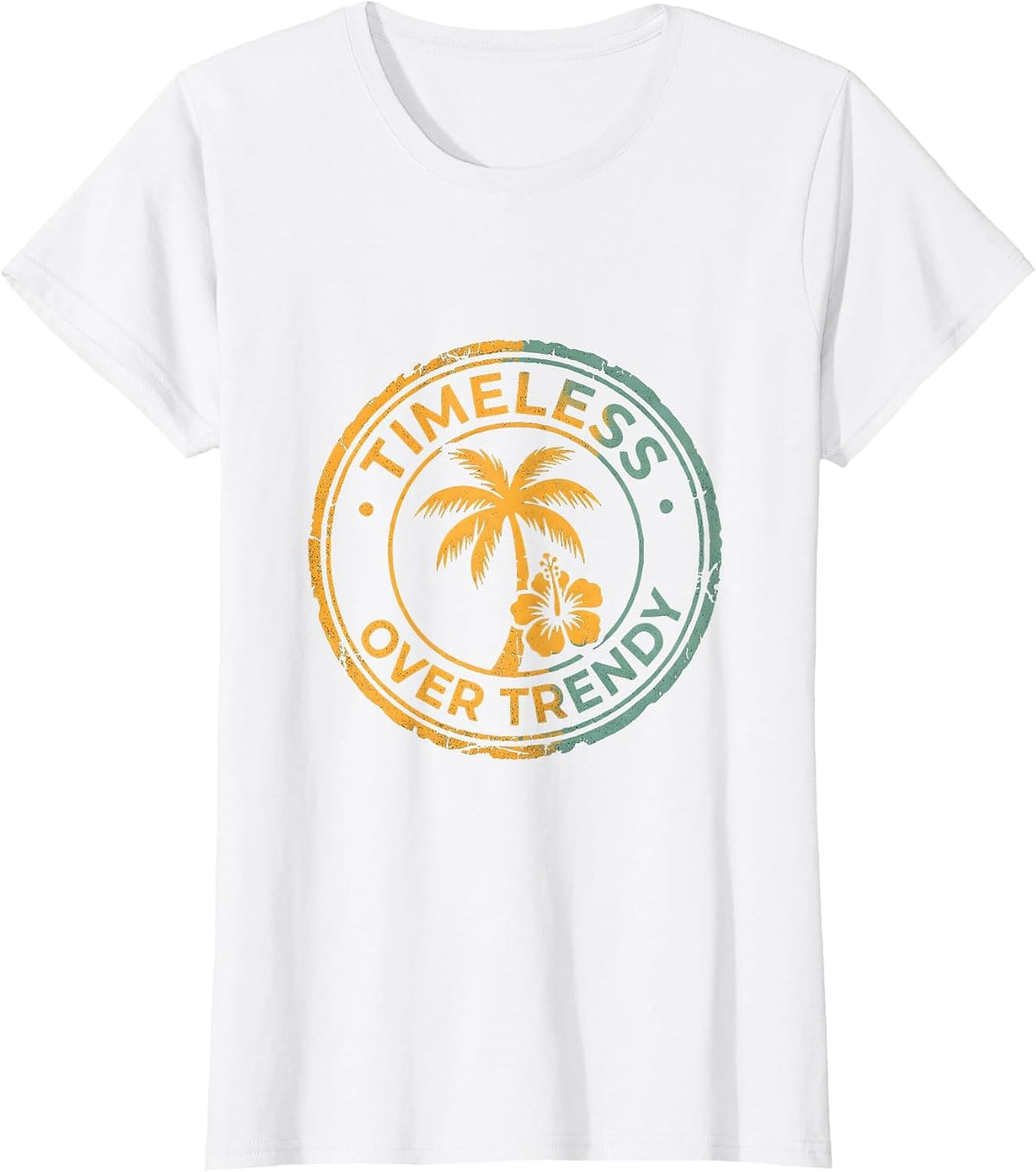 Timeless Over Trendy Vintage Graphic Design T-Shirt - White