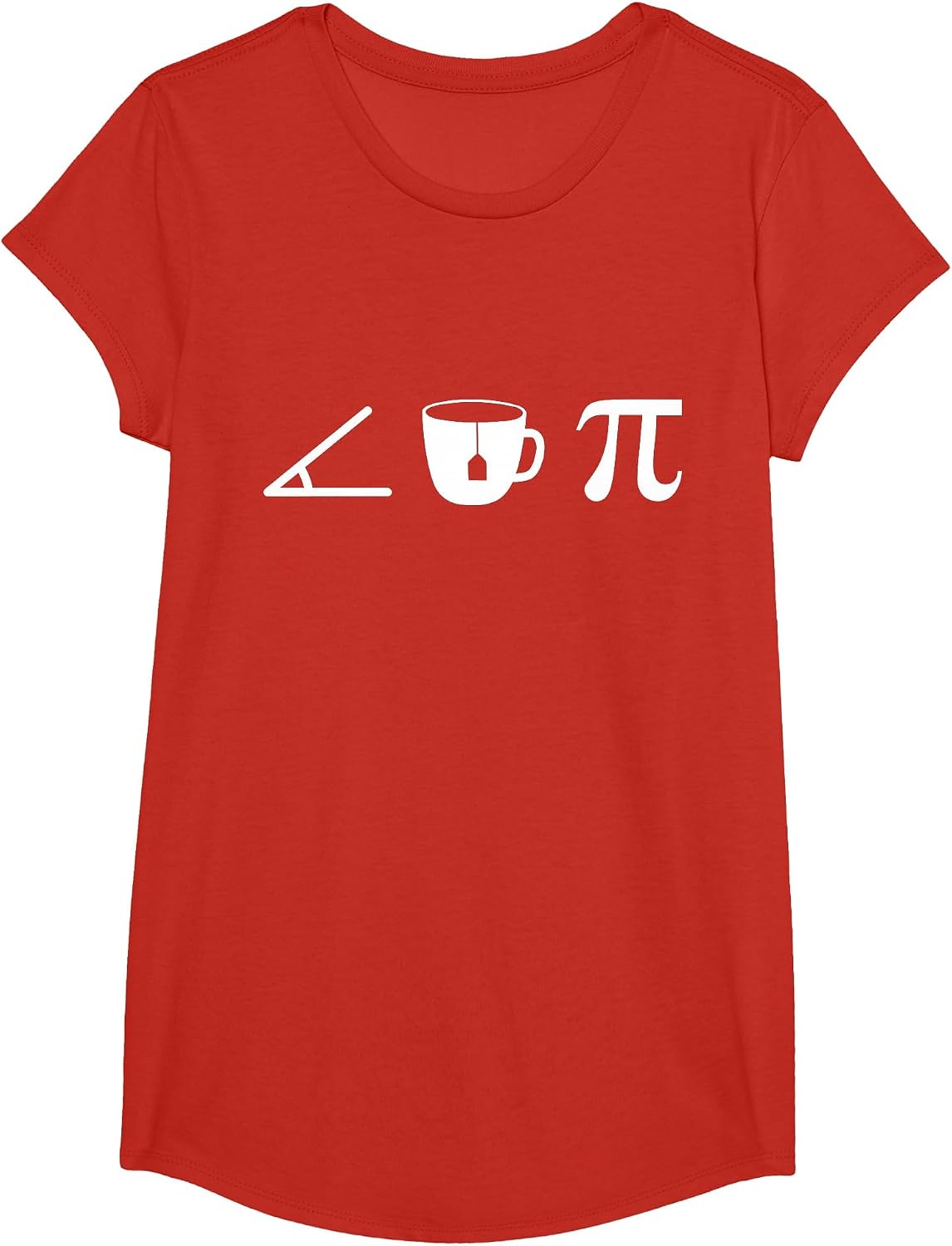 Acute Tea Pi a Funny Math Pun for Cute School Mathematics T-Shirt - Girls Red