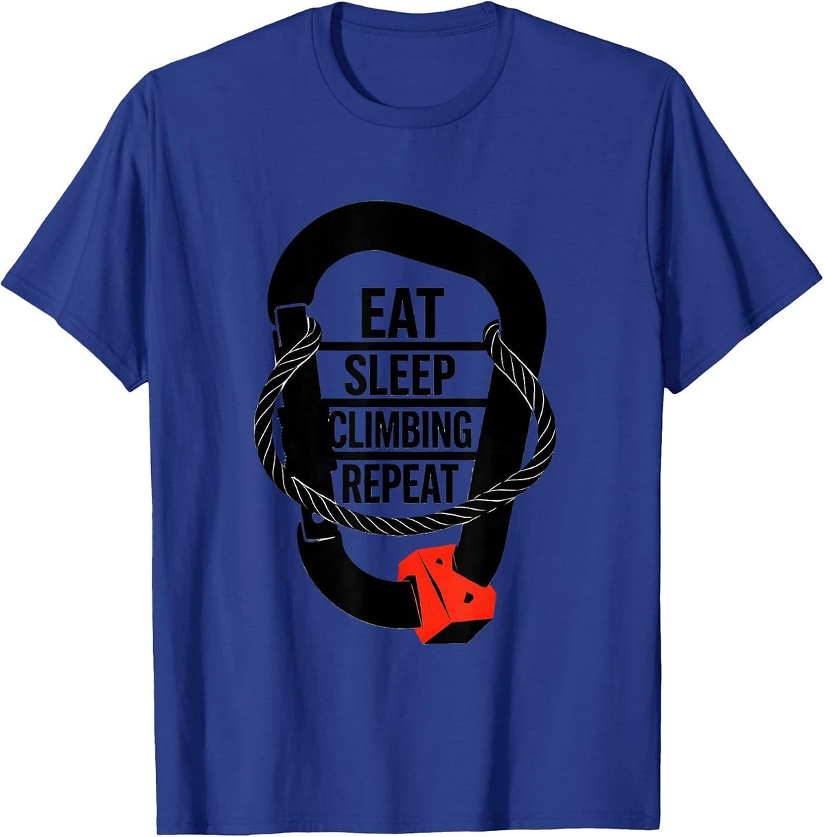 Men's EAT SLEEP CLIMBING REPEAT Minimalist Sport Fan Gift T-Shirt - Royal Blue