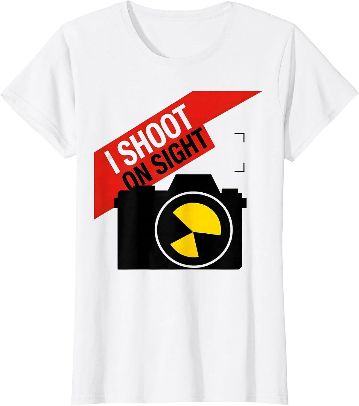 Women's I Shoot On Sight Bauhaus Modernist Photography Humor Gift T-Shirt - White