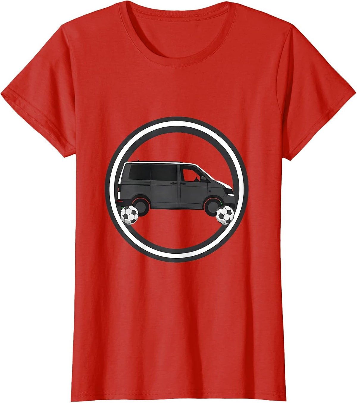 Soccer Dad Minivan Bumper Sticker Graphic T-Shirt - Red