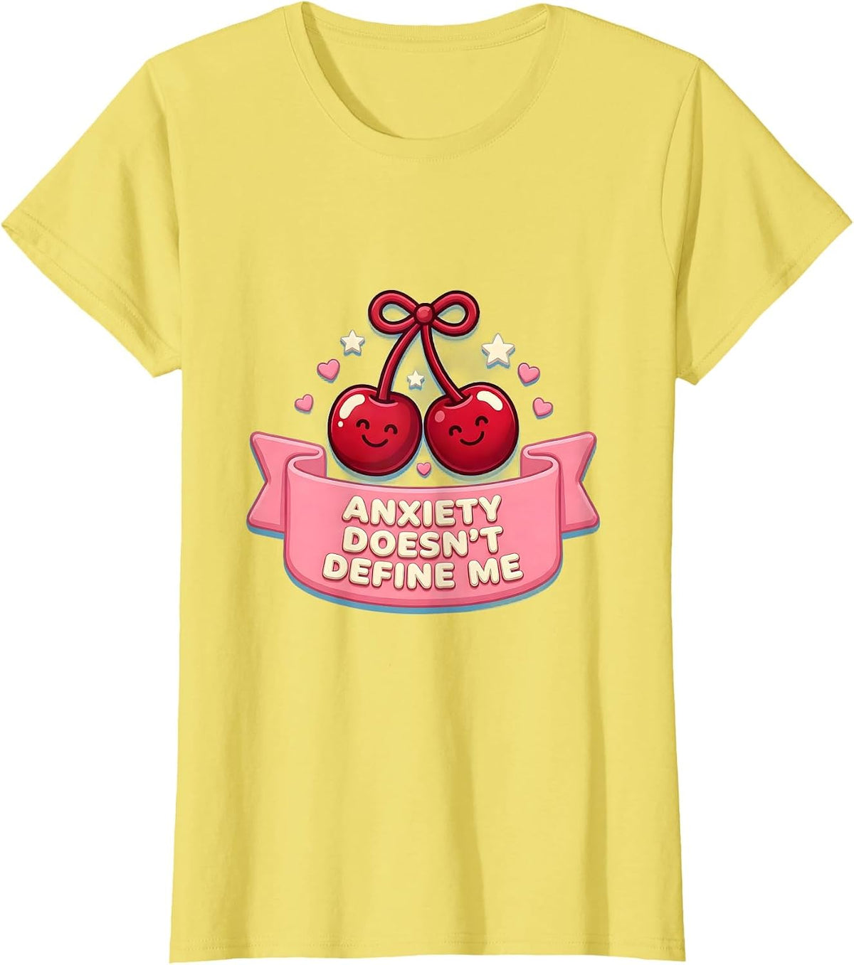 Women's Anxiety Doesn't Define Me Mental Health Design T-Shirt - Lemon Yellow