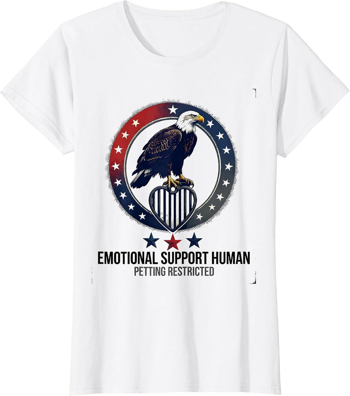 Emotional Support Human Petting Restricted Funny T-Shirt - White