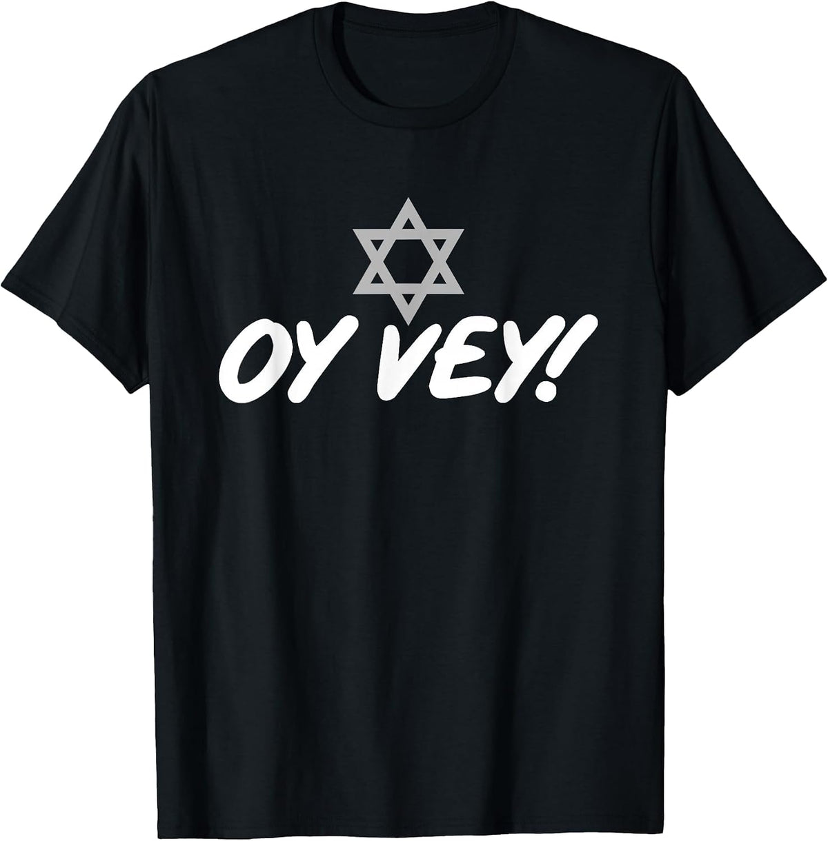 Oy Vey Funny Jewish T-Shirt with Star of David T-Shirt - Black