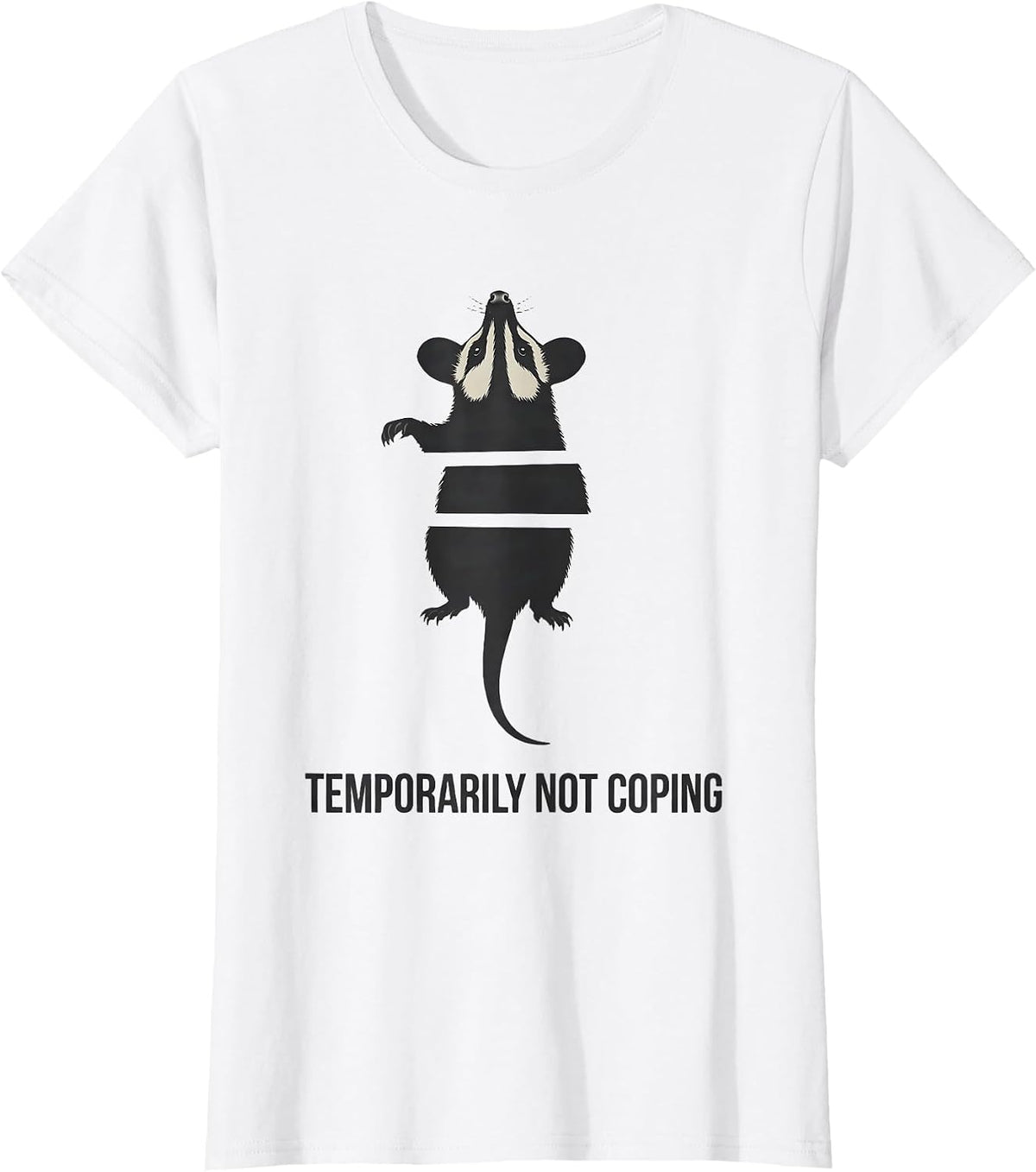 Temporarily Not Coping Funny Opossum Meme Wildlife Humor T-Shirt - White