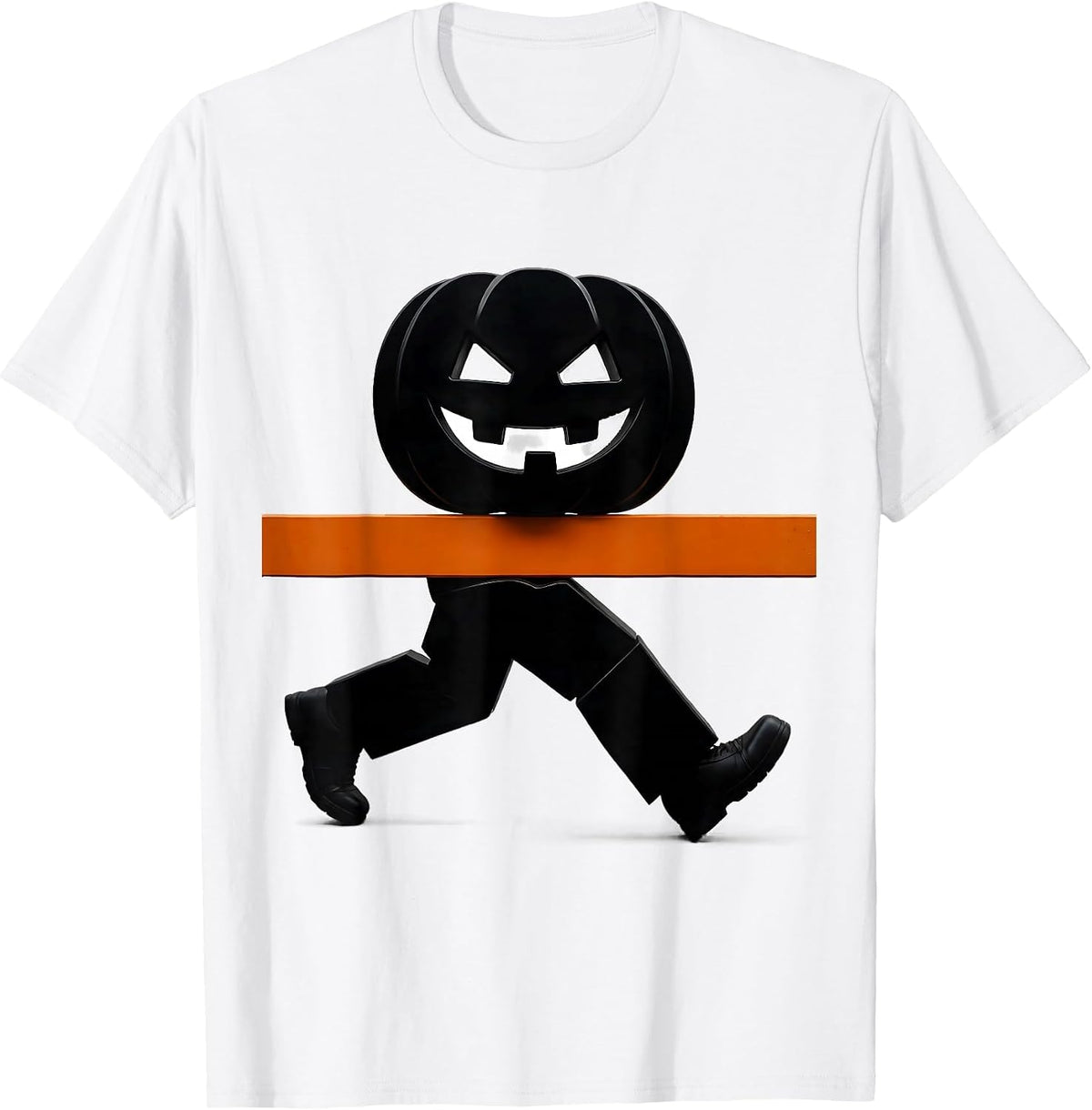 Men's Pumpkin Runner Costume Halloween Marathon Team T-Shirt - White