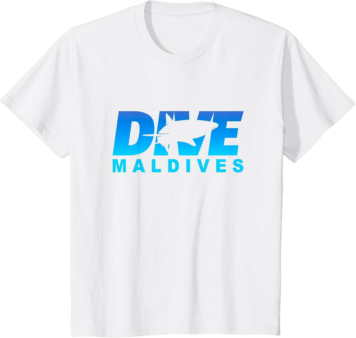 Dive Maldives with Shark, Scuba Diving in the Maldives T-Shirt - White